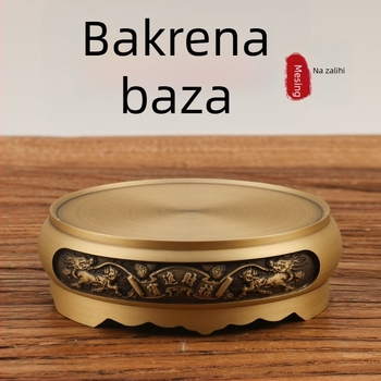 Okrugla kineska vintage bakrena osnova za tamjan s mosadnom osnovom u obliku lotosa, metalni ukras