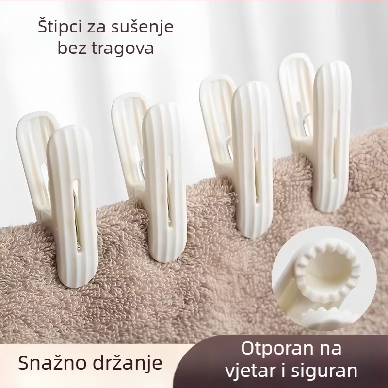 Klipovi za sušenje bez tragova, otporni na vjetar, čvrsto pričvršćeni za kućnu upotrebu, plastični mali klipsi za čarape, ručnike i posteljinu