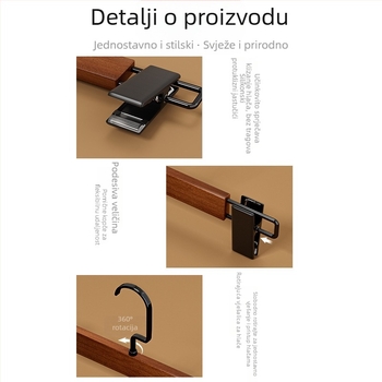 Drvene klipse za hlače za kućnu upotrebu, bez tragova, posebni vješalice za hlače, organizator ormara, klips za JK suknje