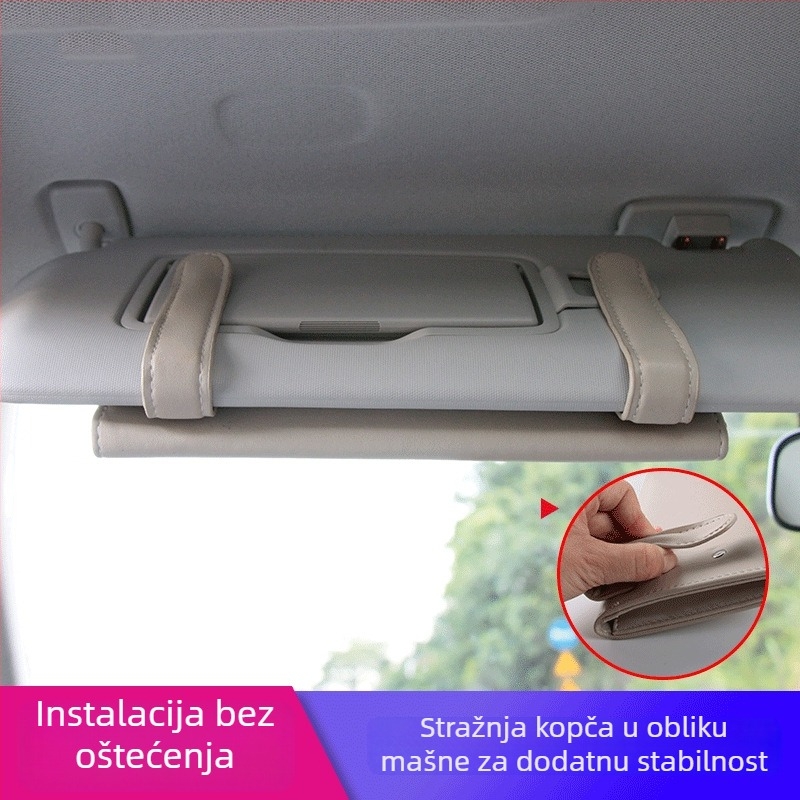 Kožna kutija za maramice za automobil, viseća na sunčani vizir, unutarnji dodatak