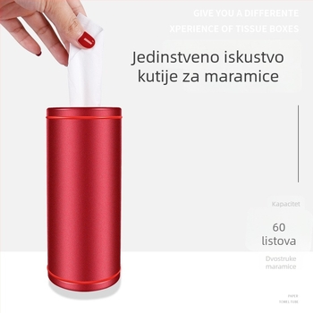 Kutija za maramice u automobilu od aluminijske legure s logom automobila, kreativni unutarnji dodatak s držačem za čaše