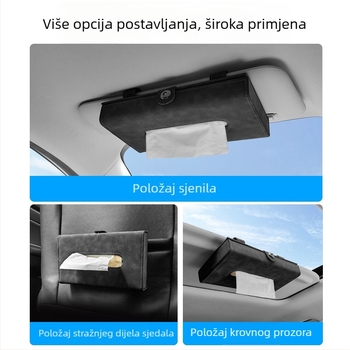 Kožna kutija za maramice u viziru s kozmetičkim ogledalom za Toyota RAV4, Camry, Levin, Avalon