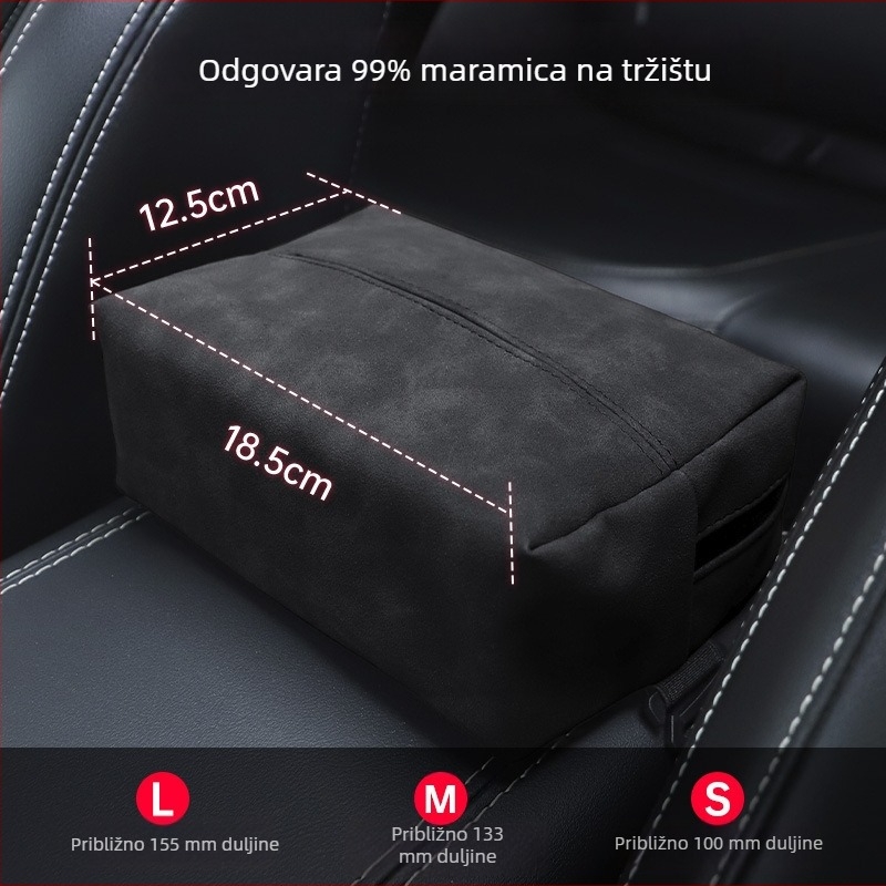 Kutija za maramice za stražnji dio sjedala automobila s umjetnom kožom, izvlačna, višenamjenska