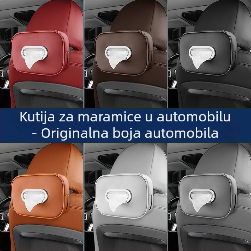 Kutija za maramice za automobil s držačem naslona i džepom na stražnjoj strani sjedala