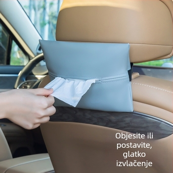 Kožna kutija za maramice za automobil s visećim držačem za sjedalo