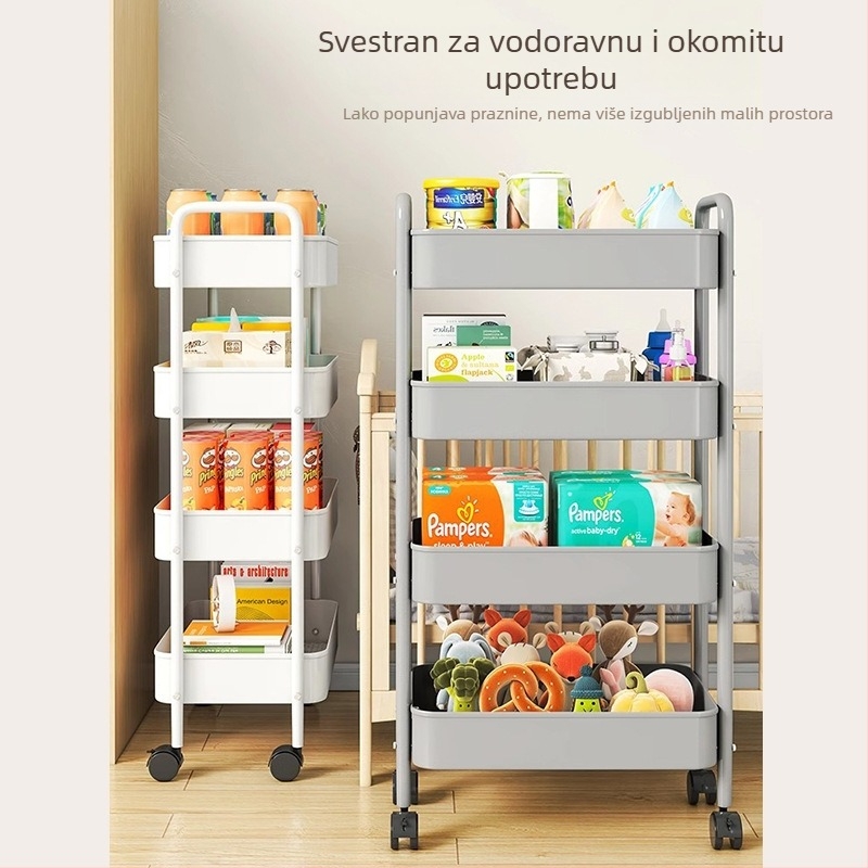 4-etažni kotačni skladišni stalak za kuhinju i dom