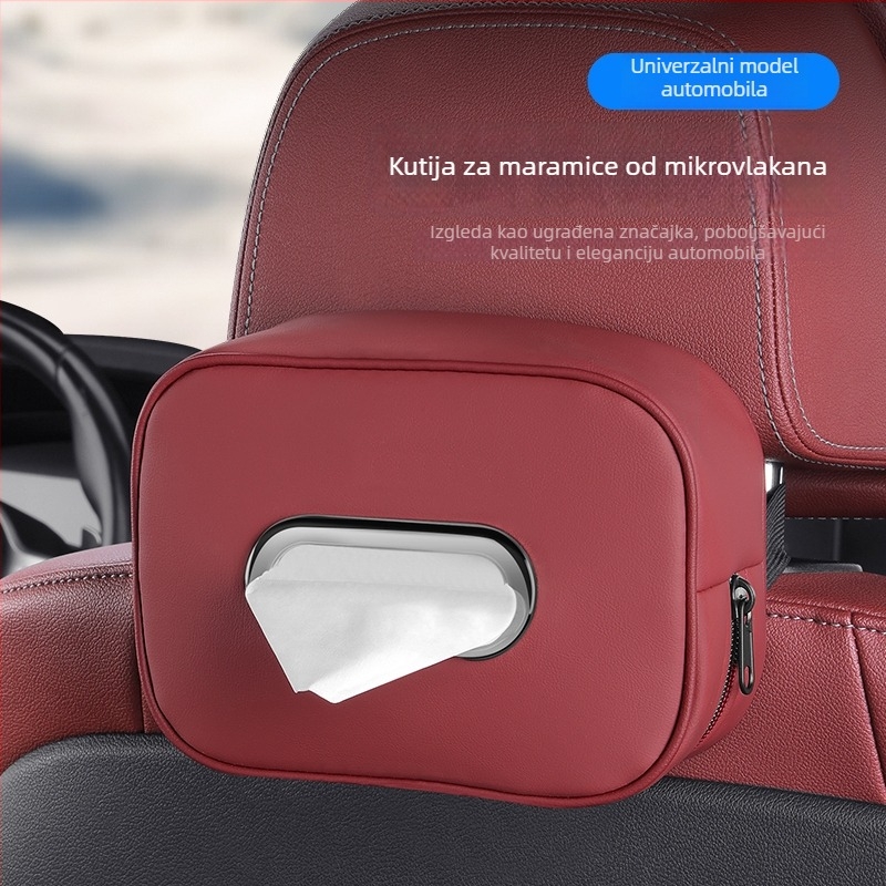 Kožni držač maramicama za automobil, viseća kutija za maramice, dimenzije 20×13×7 cm