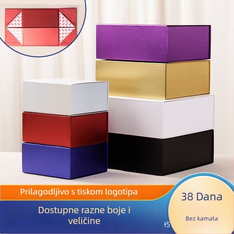 Integrirana šarena sklopiva kutija za darove s magnetskim poklopcem, u obliku knjige