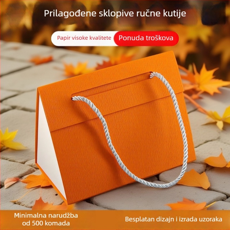 Jednokatna sklopiva kutija za poklon, prilagođeno integrirano pakiranje za darove, prenosni dizajn suvenira
