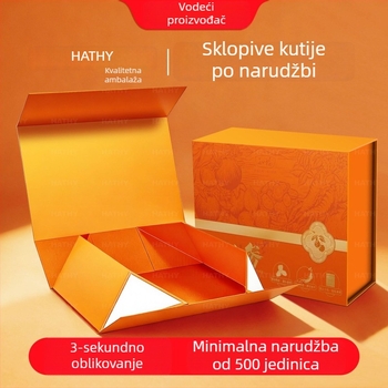 Prilagođena kutija za darove jedne komponente sa preklopnim poklopcem i magnetskim zatvaranjem