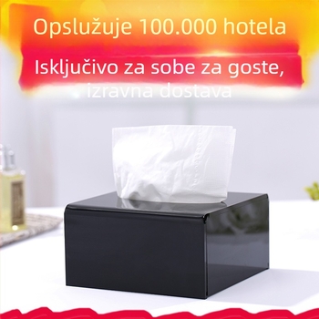 Akrilna kvadratna kutija za maramice za hotele i restorane, debela plastika, moderan dizajn