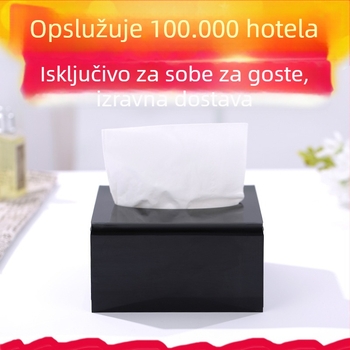 Akrilna kvadratna kutija za maramice za hotele i restorane, debela plastika, moderan dizajn