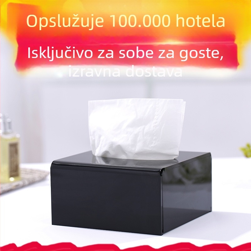 Akrilna kvadratna kutija za maramice za hotele i restorane, debela plastika, moderan dizajn