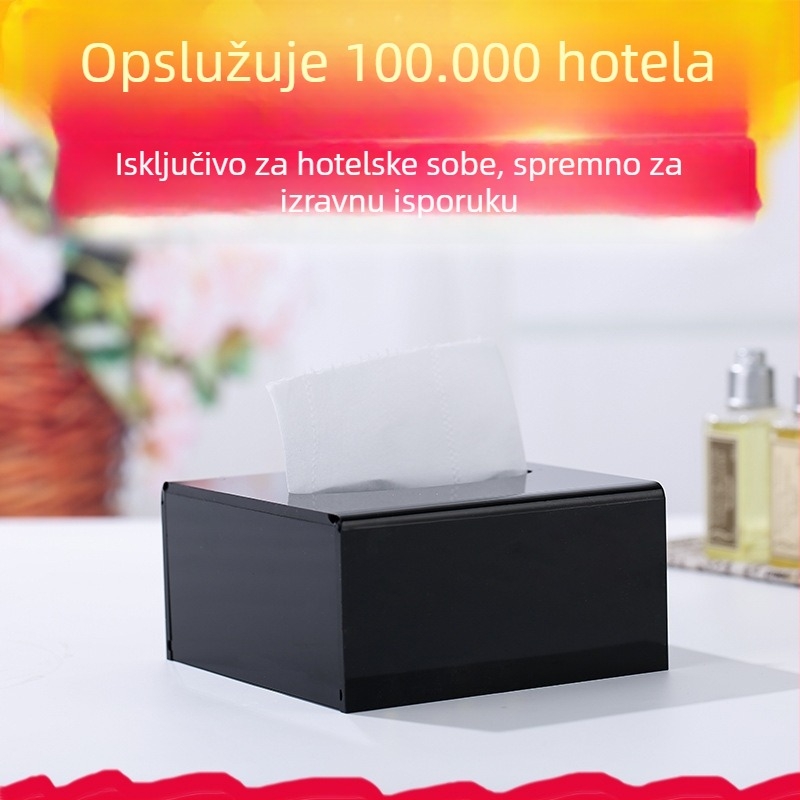Akrilna kvadratna kutija za maramice za hotele i restorane, debela plastika, moderan dizajn