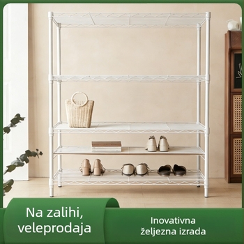 Petoslojni metalni regal s izložbenom vitrinom