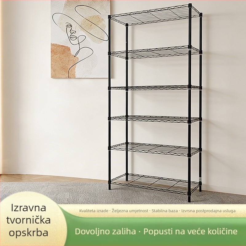 Petoslojni metalni regal s izložbenom vitrinom