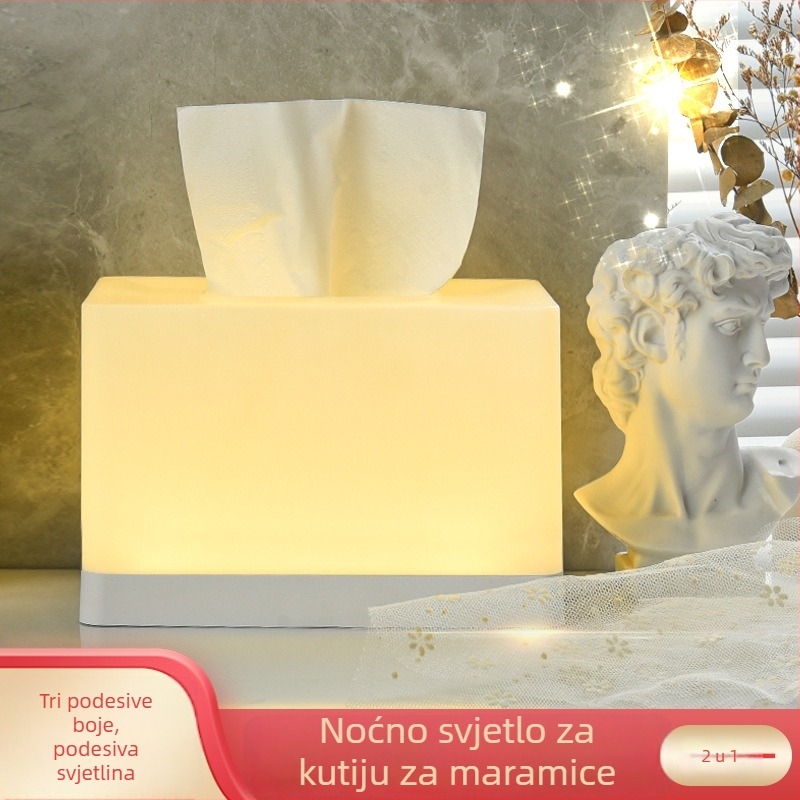 Kutija za papirnate maramice uz noćnu lampu s osvjetljenjem — višenamjenska stolna lampa za sobu