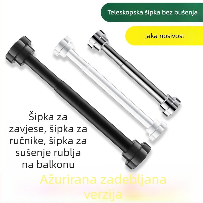 Bez bušenja – teleskopska šipka za balkon za sušenje odjeće, nehrđajući čelik