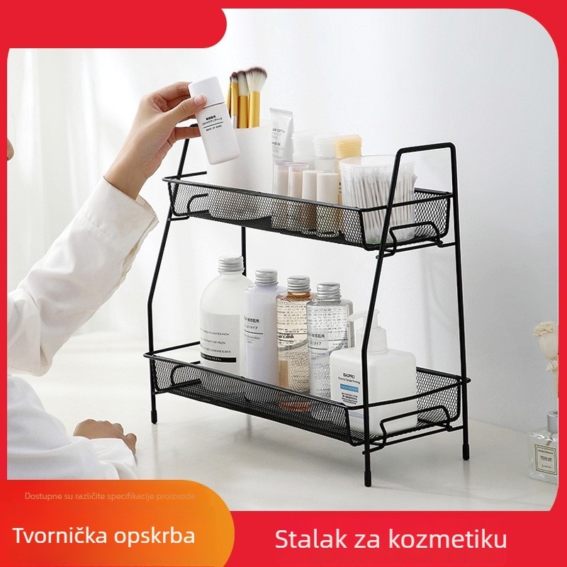 Dvostruki metalni organizator za kozmetiku, stolni u skandinavskom stilu
