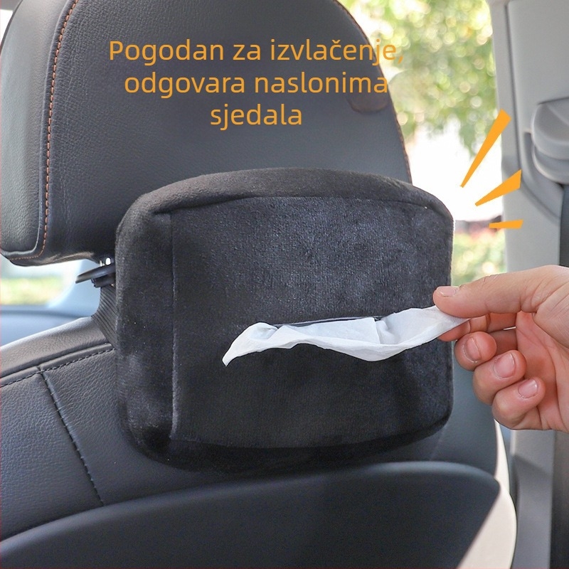 Kutija za maramice u automobilu, izvezena pliš, viseća, višenamjenski unutarnji dodatak