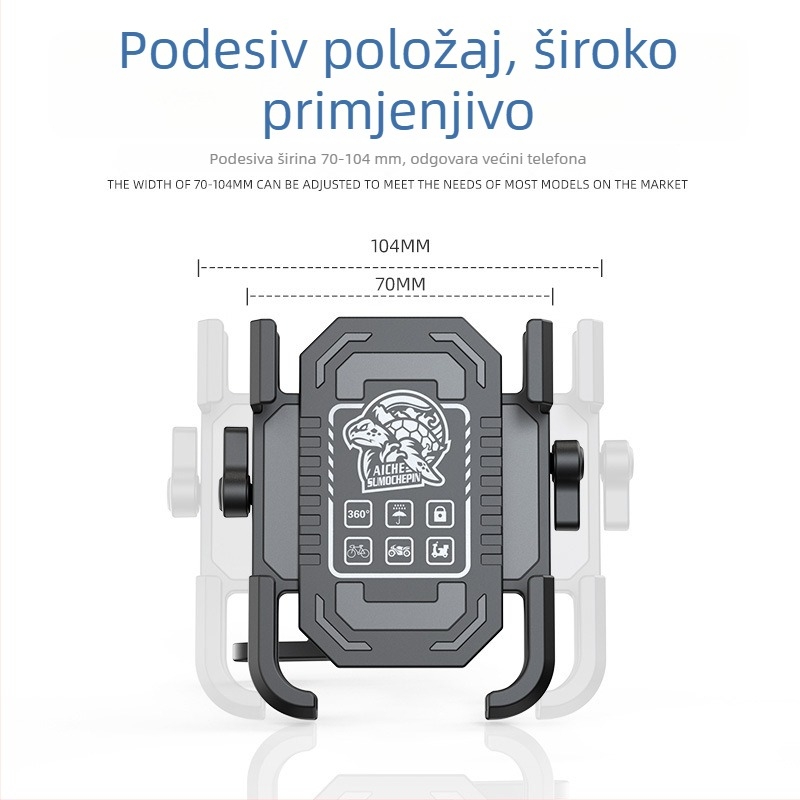 Držač za telefon s navigacijskim okvirom za električna vozila, aluminijska legura, držač kišobrana za motocikl i bicikl