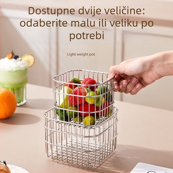 Košarica za otjecanje od nehrđajućeg čelika 304 za pranje povrća i voća, kuhinjski odvodni stalak, spremnik za đumbir i češnjak