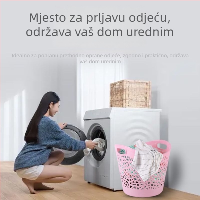 Velika plastična košara za skladištenje s modernim dizajnom, za kućnu upotrebu, velika zapremina za rublje i igračke