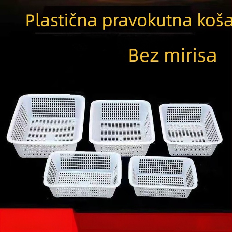 Plastična pravokutna košara za grickalice, kuhinjska košarica za odvodnjavanje, koš za voće i povrće, skladišna košara