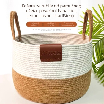 Quality Wisdom Koš za rublje od pamukovog užeta za spavaću sobu – moderno pleteni koš za odlaganje rublja