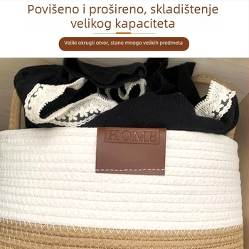 Quality Wisdom Koš za rublje od pamukovog užeta za spavaću sobu – moderno pleteni koš za odlaganje rublja