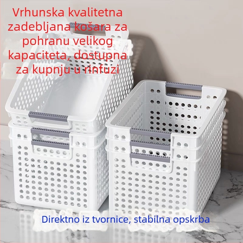 Košara za skladištenje u japanskom stilu, plastična, za dokumente, sitnice, grickalice, kuhinju i igračke