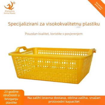 Plastična košara za pohranu s odvodnim otvorima, kvadratni sito, košarica za pranje i organizaciju