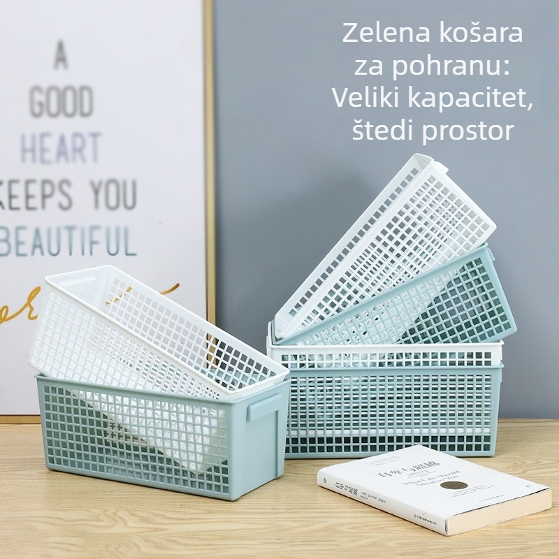 Plastični koš za skladištenje za stol, pravokutnog oblika, minimalističkog dizajna