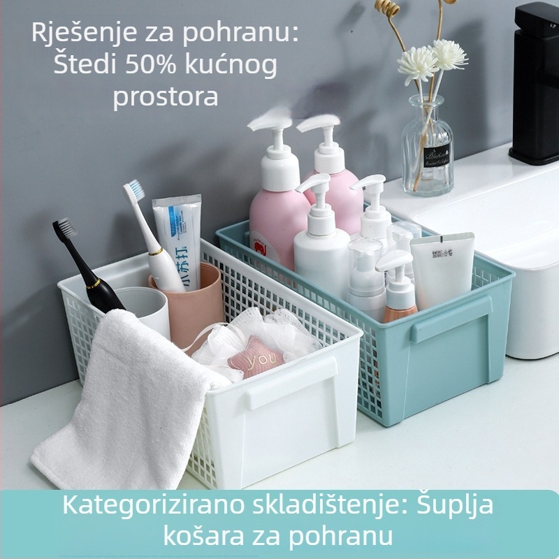 Plastični koš za skladištenje za stol, pravokutnog oblika, minimalističkog dizajna
