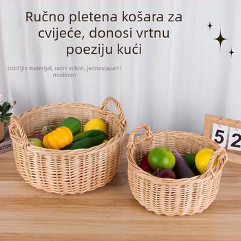 Ručni pleteni koš za skladištenje od pruća, koš za voće od pruća, koš za jaja, kućni organizator