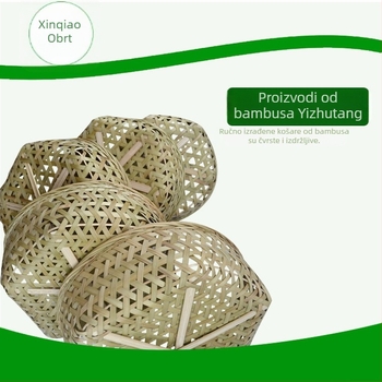 Yizhutang ručno pleteni šestokutni bambus koš za voće i povrće, prirodni bambus, moderni minimalistički dizajn; promjeri 19, 23, 26, 28 i 30 cm; setovi: 3 komada (19/23/26 cm), 2 komada (28/30 cm), 5-dijelni set.