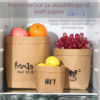Deblja periva torba od Kraft papira za skladištenje – za hladnjak, kuhinju, spavaću sobu i saksije za cvijeće