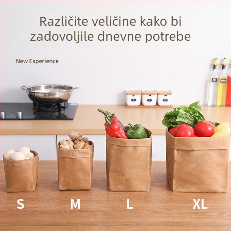 Deblja periva torba od Kraft papira za skladištenje – za hladnjak, kuhinju, spavaću sobu i saksije za cvijeće