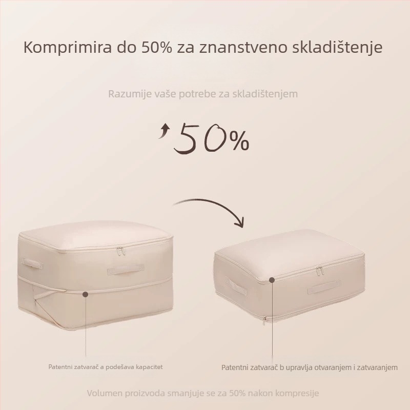 Kompresivna vreća za skladištenje deke, velika kapaciteta, pogodna za jakne s perjem i posteljinu