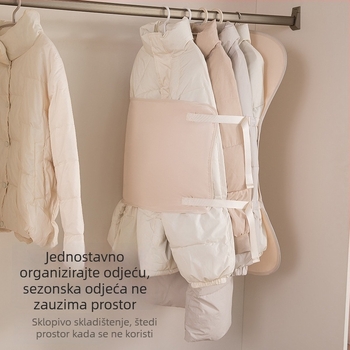 Sklopiva platnena torba za pohranu odjeće s zaštitom od prašine, garderobni organizator s kompresijskom pločom