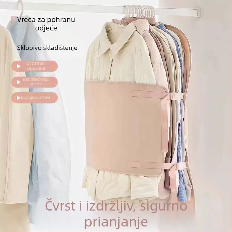 Sklopiva platnena torba za pohranu odjeće s zaštitom od prašine, garderobni organizator s kompresijskom pločom