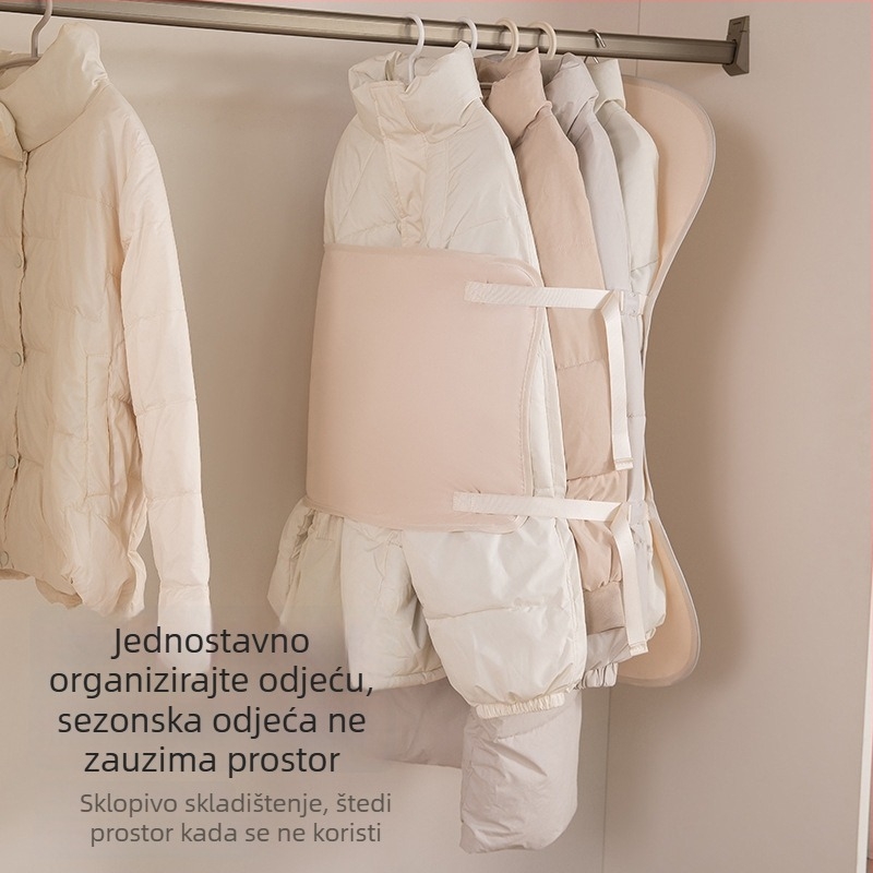 Sklopiva platnena torba za pohranu odjeće s zaštitom od prašine, garderobni organizator s kompresijskom pločom
