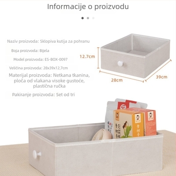 Sklopiva kutija za skladištenje od netkanog materijala, velik kapacitet, kućna uporaba, organizator s ladicama