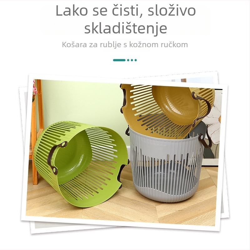 Plastični koš za rublje s ručkom, za kupaonicu – skladište prljave odjeće