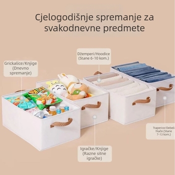 Sklopiva kutija za pohranu od pamuka i lana za odjeću, organizator garderobe s ladicom