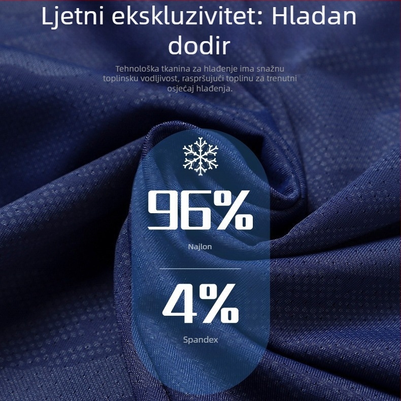 Brzo sušeni muški T-shirt s kratkim rukavima, ljetni ice-silk materijal, prozračan mrežasti dio, udoban kroj, verzija za parove