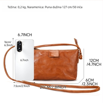 Ženska mala kvadratna torbica od prve klase teleće kože, proljetno-ljetni stil, luksuzni nišni crossbody torba, prava koža, za putovanja