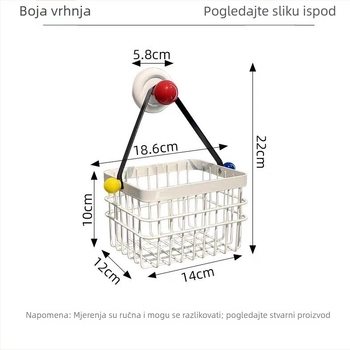 Zidni držač ručnika s vakuum pričvršćivanjem za kupaonicu, metalna mrežica za ručnike za lice