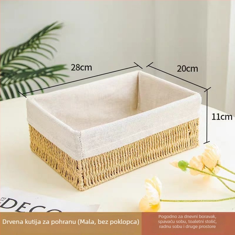 12-dijelni set pletenih košara za kozmetiku, grickalice i donje rublje — stolni organizator