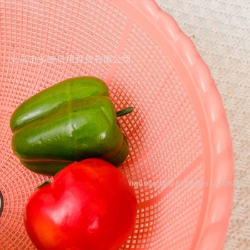 Kružni plastični koš s čipkastim rubom za povrće i voće, promjer 36,5 cm, visina 12 cm, koš za pranje s gustom mrežom za odvod